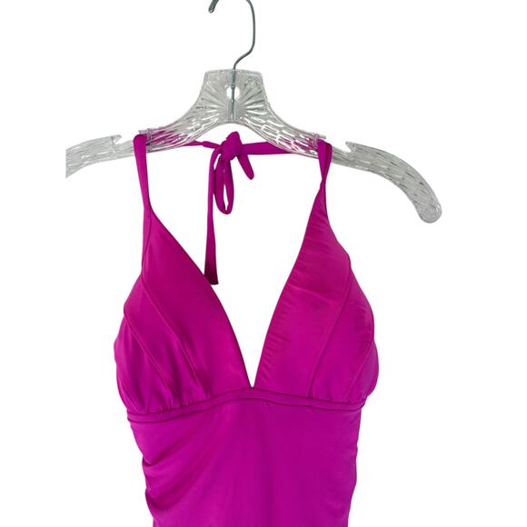 La Blanca Pink Swim Beachy Island Goddess Halter Tankini Swimsuit Top Size 8 - Picture 5 of 10